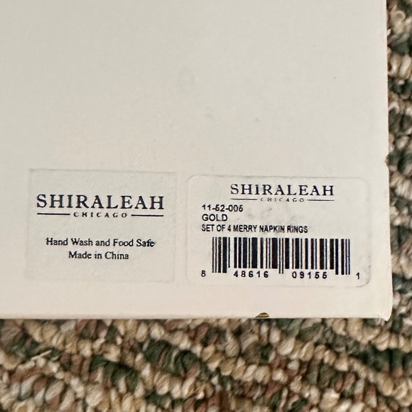 NEW Shiraleah Chicago Merry Napkin Rings - Set of 4 - Picture 3 of 3